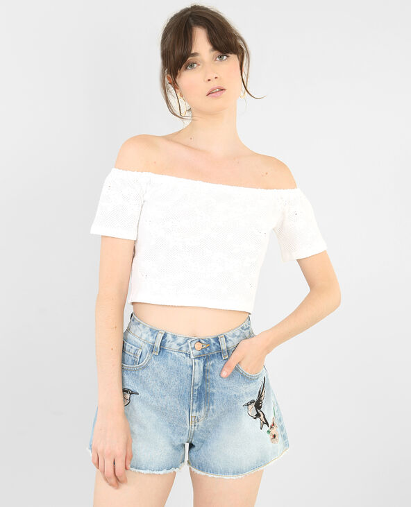Cropped top vichy noir - Pimkie