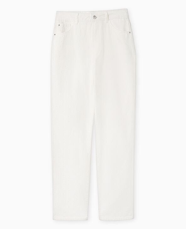 Jean droit avec strass blanc - Pimkie
