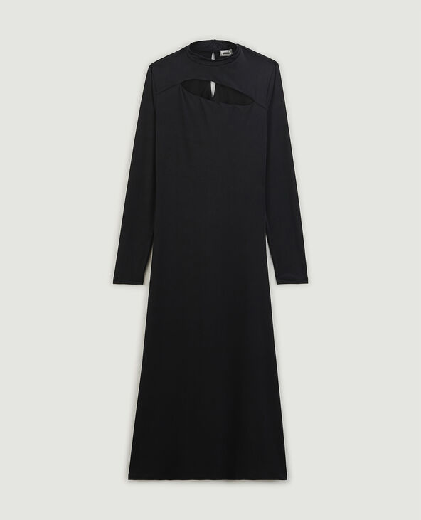 Robe longue avec ouverture devant noir - Pimkie