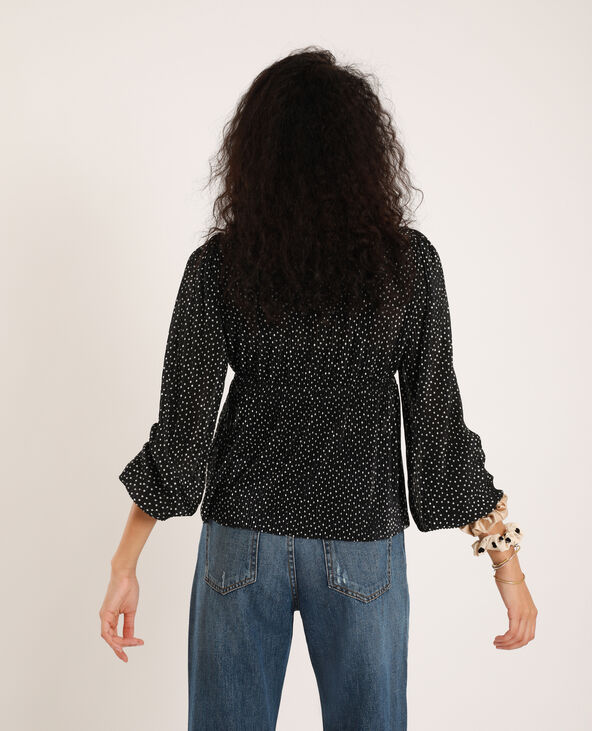 Blouse plissée noire new arrivals