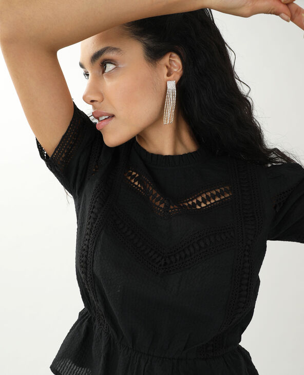 Blouse ajourée noir - Pimkie