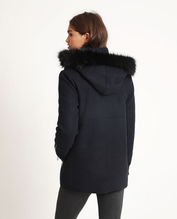 Manteau à capuche noir - Pimkie