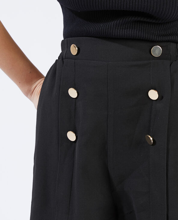 Short taille haute avec boutons dorés noir - Pimkie