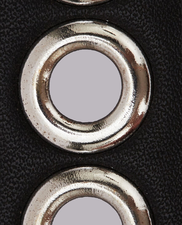 Ceinture double tour avec œillets métalliques noir - Pimkie