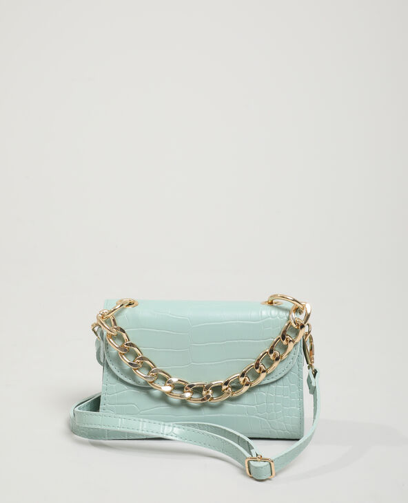 Sac boxy effet croco vert clair - Pimkie