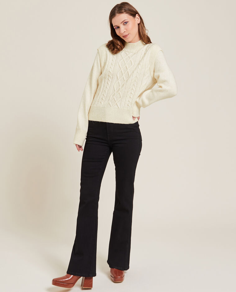 Pull maille torsadée avec ailerons blanc cassé - Pimkie