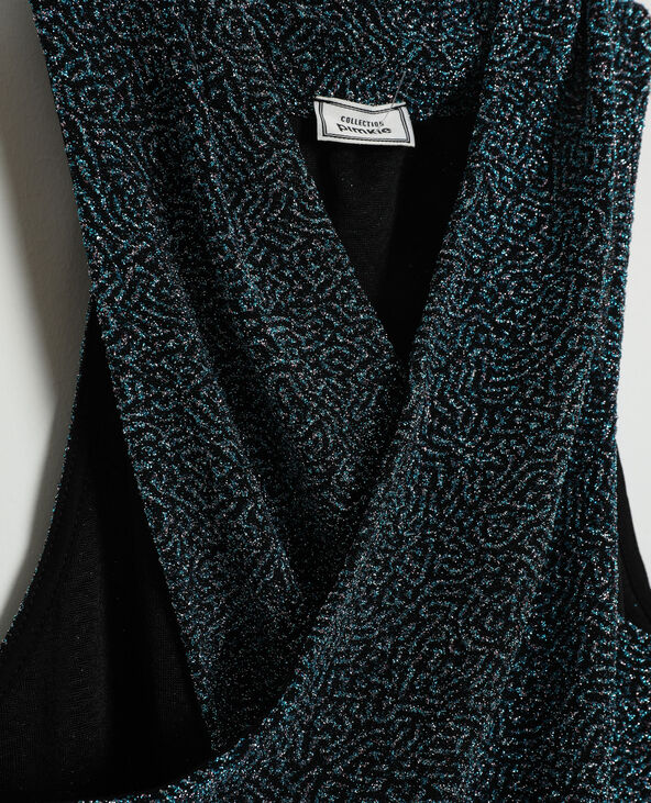 Top croisé pailleté noir - Pimkie
