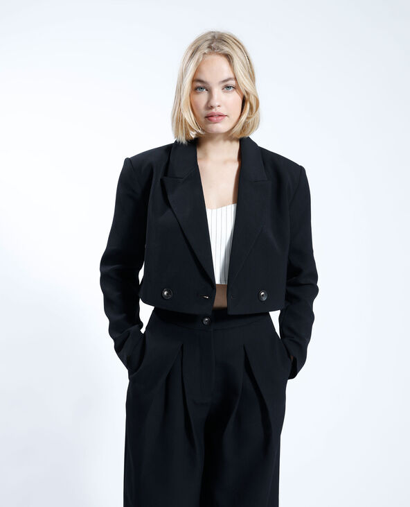Blazer oversize et cropped noir - Pimkie