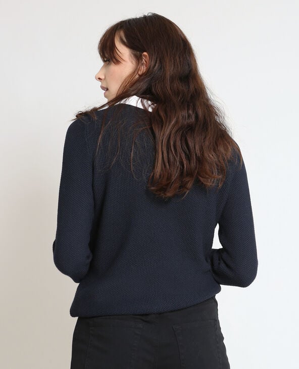 Pull à col claudine bleu marine - Pimkie