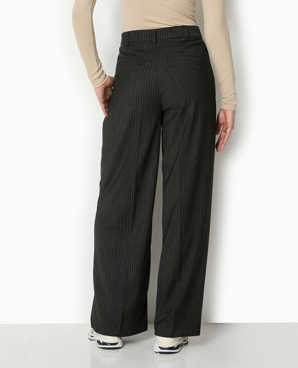 Pantalon city large à rayures avec pinces  gris - Pimkie