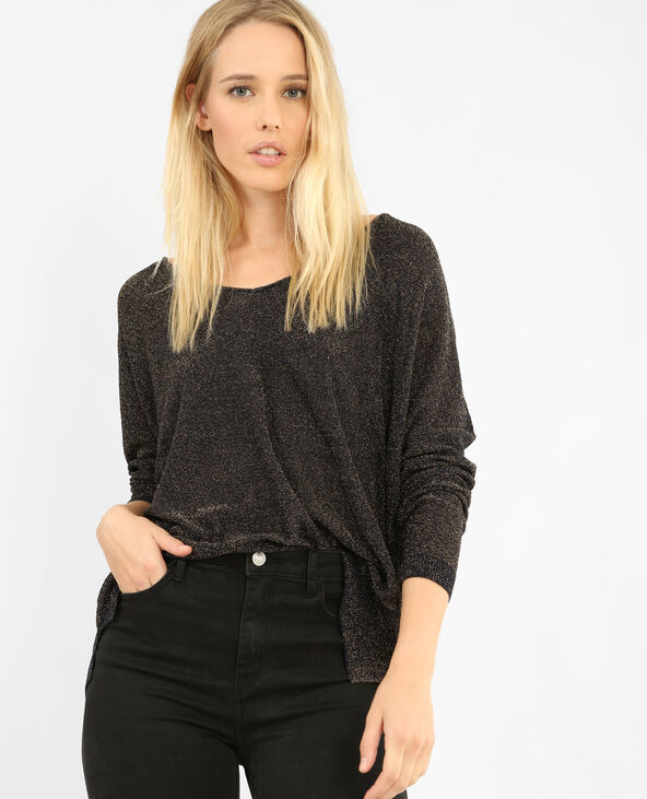 Pull en maille lurex bleu marine - Pimkie