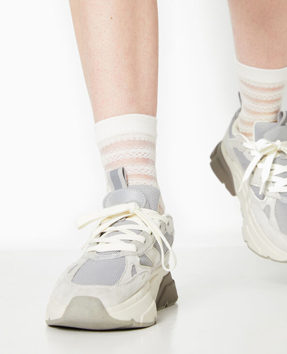 Paire de chaussettes bi-matière blanc - Pimkie