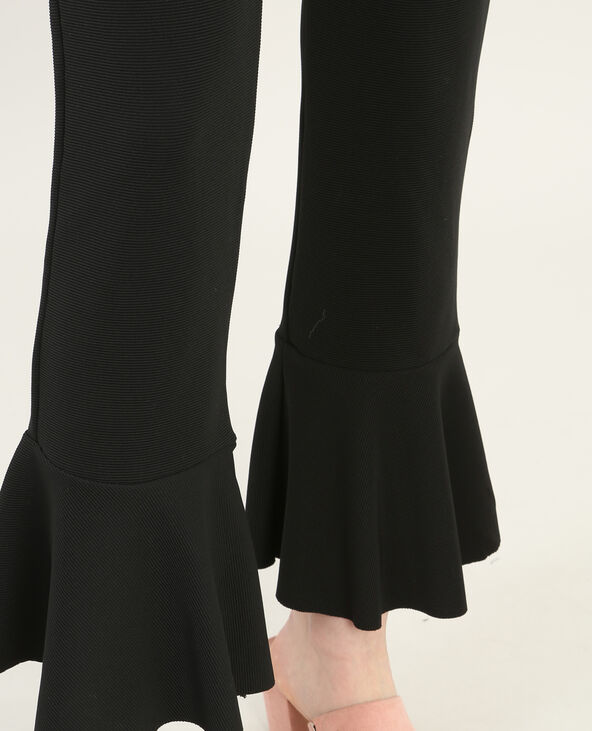 Pantalon bas volanté noir - Pimkie