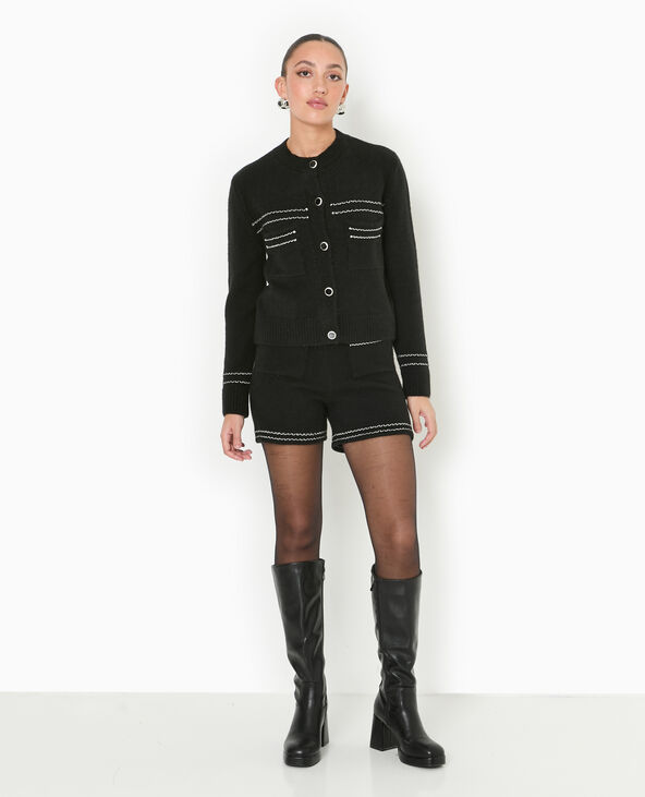 Gilet avec détails contrastés noir - Pimkie