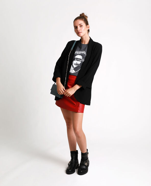 Jupe en faux cuir rouge - Pimkie