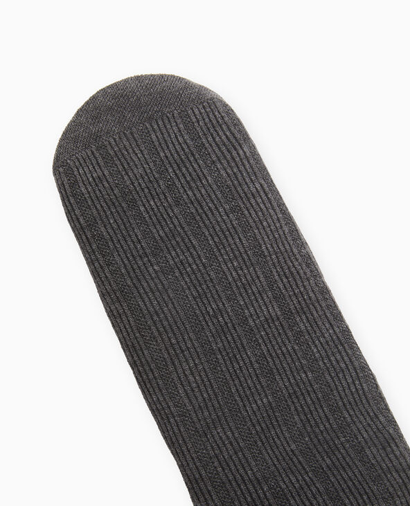 Collants en maille fantaisie gris chiné - Pimkie