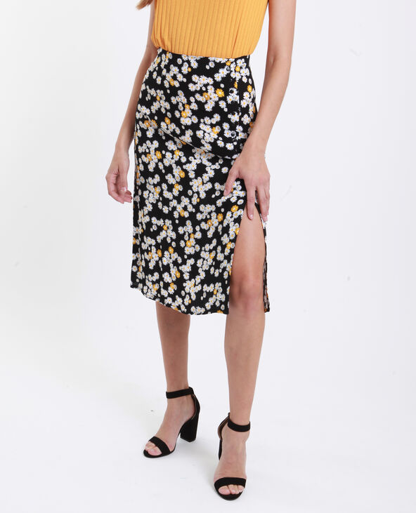 Jupe midi boutonnée noir - Pimkie