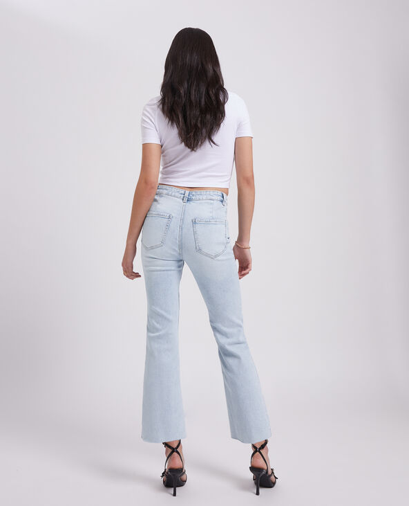 Jean flare taille haute cropped bleu - Pimkie