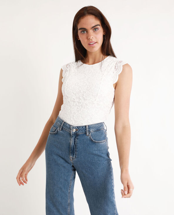 Top en dentelle blanc - Pimkie