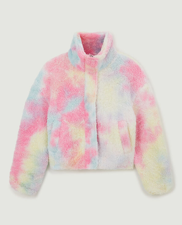 Veste multicolore effet bouclette gris clair - Pimkie