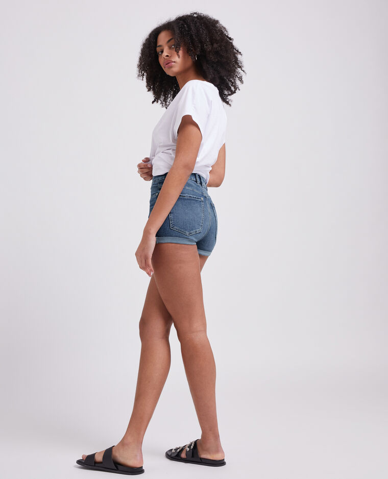 Short en jean bords roulottés bleu - Pimkie