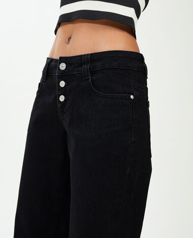 Jean straight taille basse noir - Pimkie