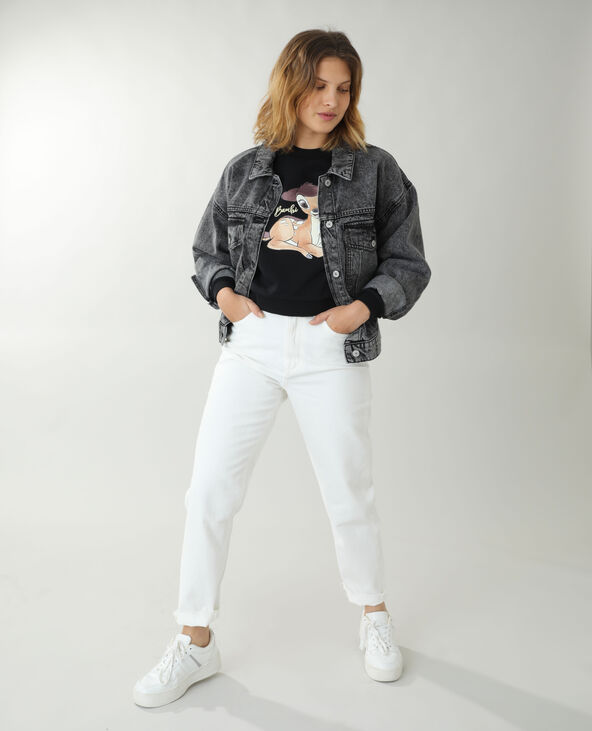 Sweat molleton Bambi noir - Pimkie