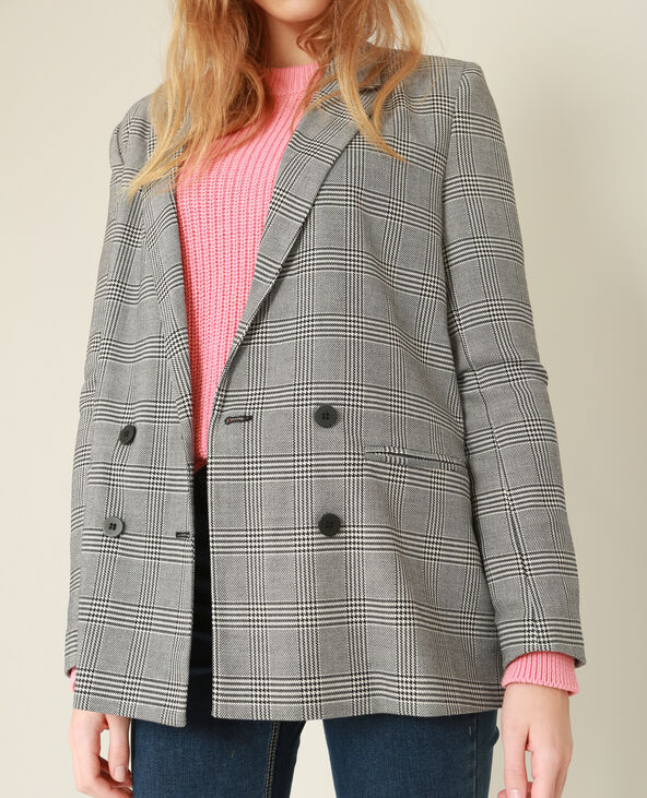 Blazer imprimé prince de Galles gris clair - Pimkie
