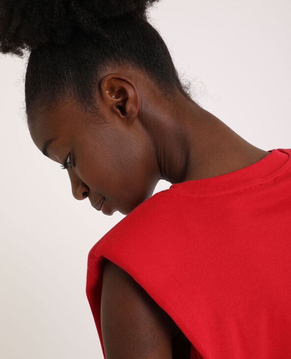 T-shirt à épaulettes rouge - Pimkie