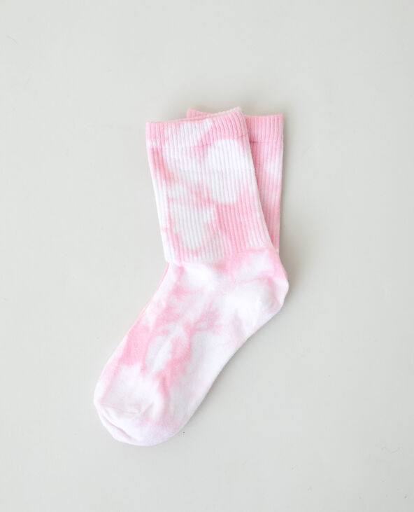 Paire de chaussettes tie and dye rose clair - Pimkie