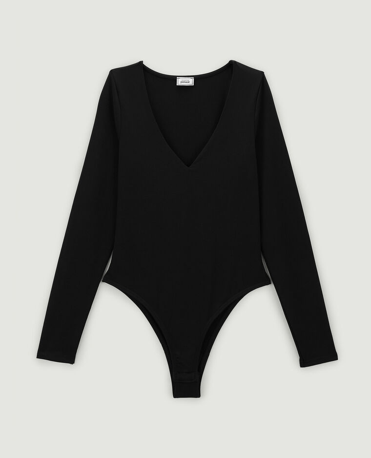Body manches longues col V noir - Pimkie