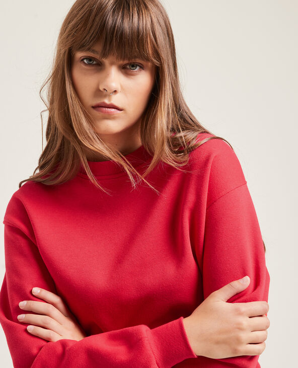 Sweat court en molleton rouge - Pimkie