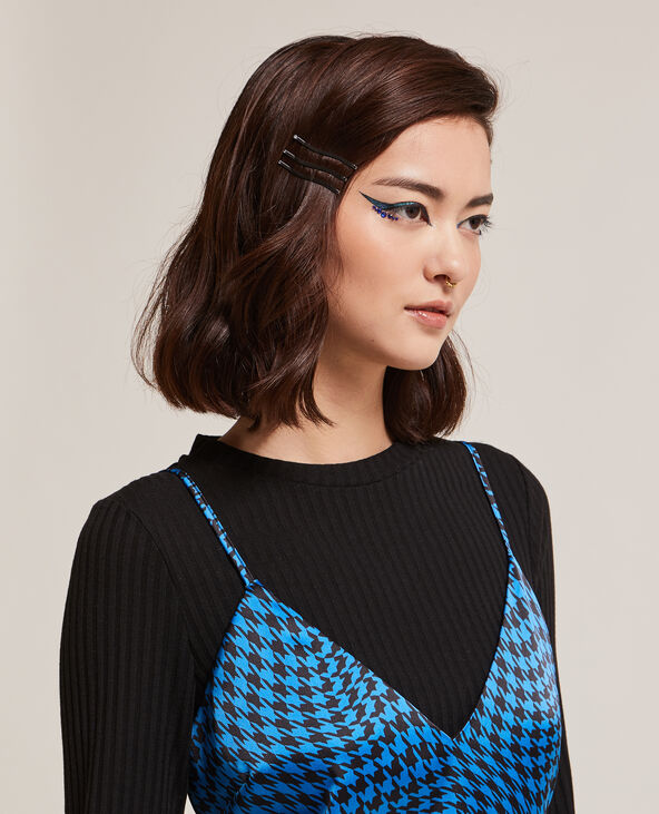 Robe midi tissu satiné bleu - Pimkie