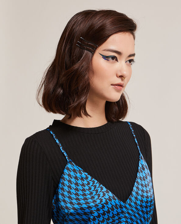 Robe midi tissu satiné bleu - Pimkie