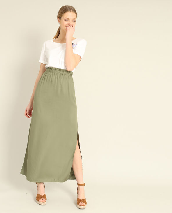 Jupe longue vert de gris - Pimkie