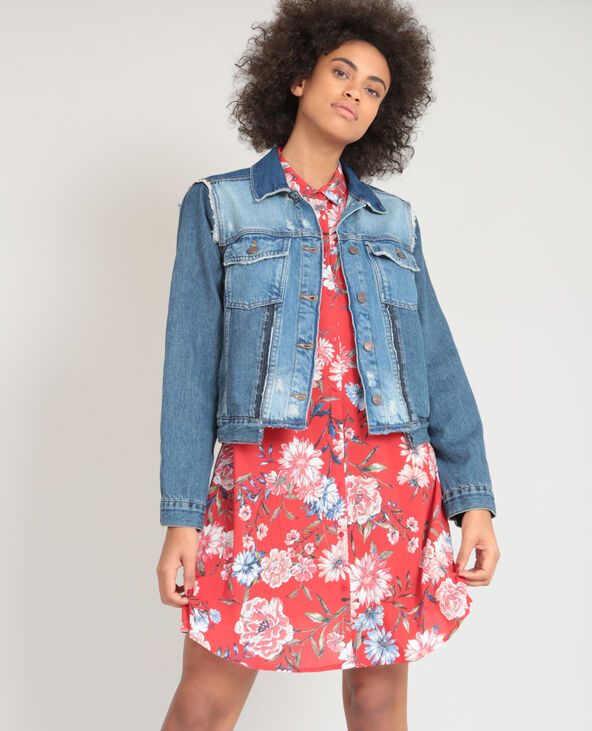 Veste en jean destroy outlet
