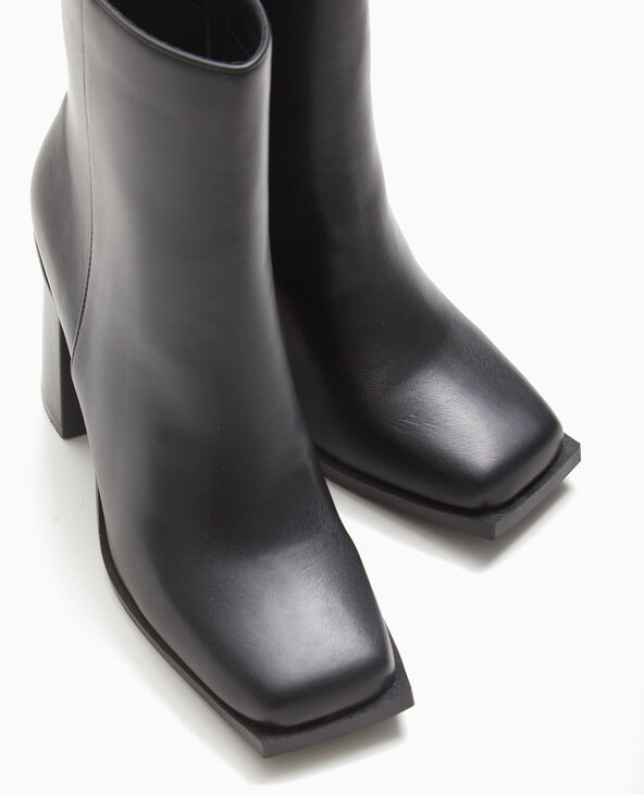 Boots à talons bouts carrés noir - Pimkie