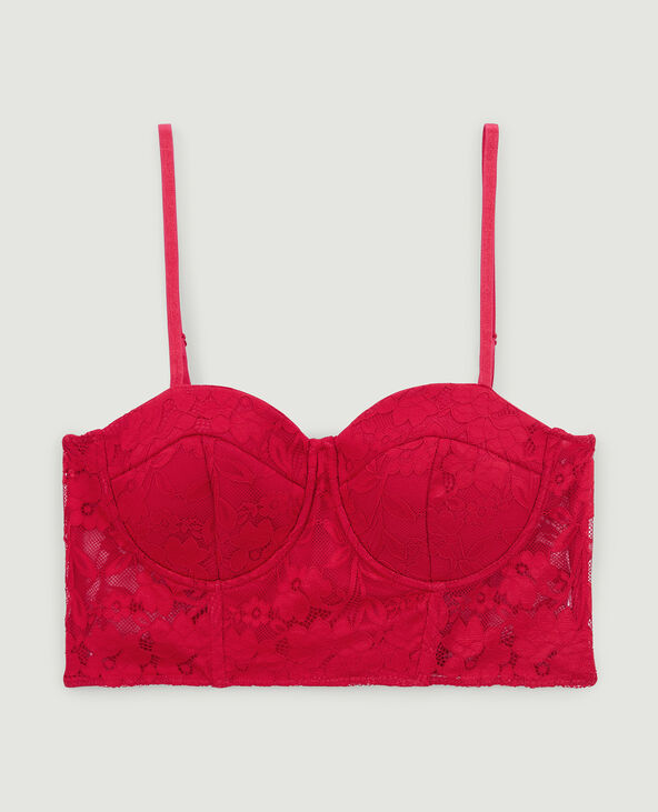 Brassière en dentelle rouge - Pimkie