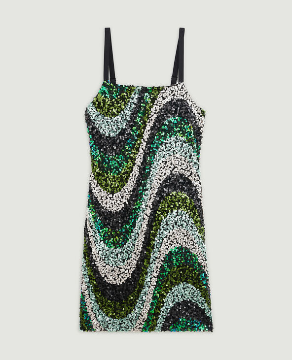 Robe courte moulante à sequins vert - Pimkie