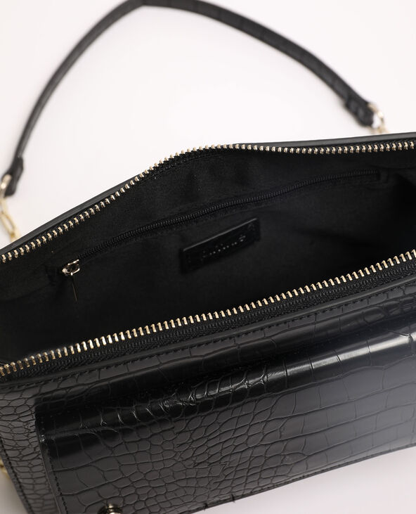 Sac bandoulière croco noir - Pimkie