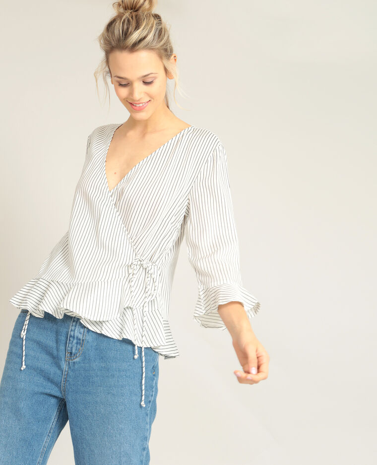 Blouse Cache Cœur Blanc Casse 561642912c08 Pimkie