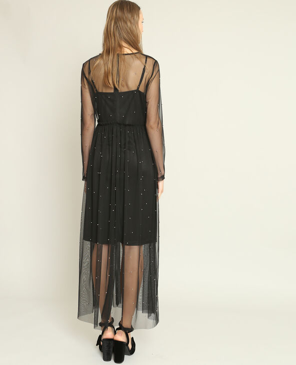 Robe longue en tulle noir - Pimkie