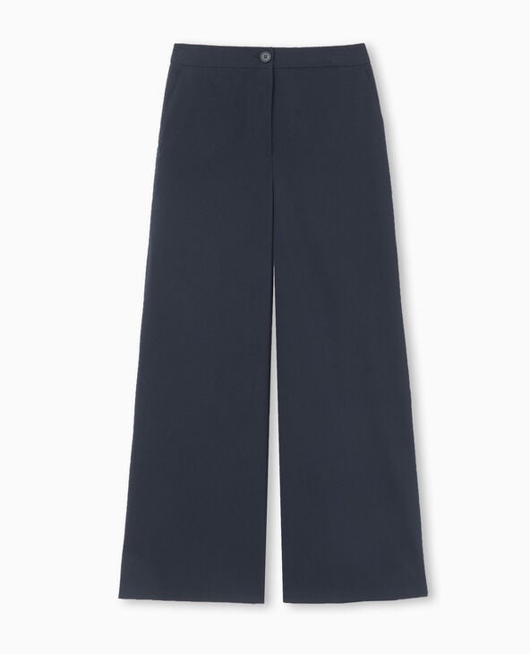 Pantalon large et droit taille haute bleu marine - Pimkie