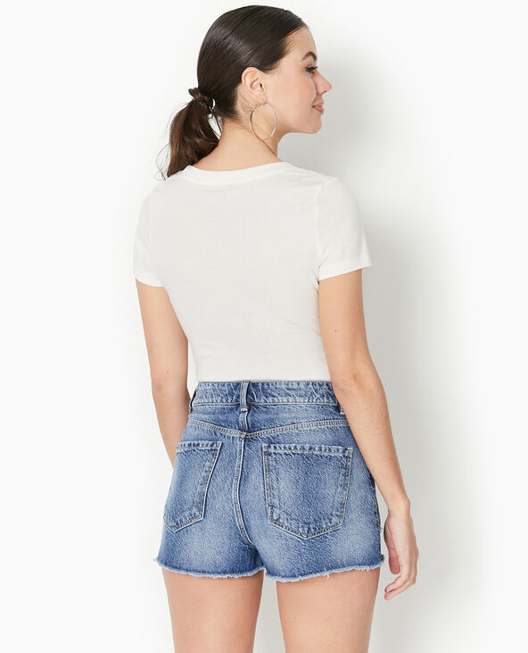 T-shirt manches courtes avec print écru - Pimkie