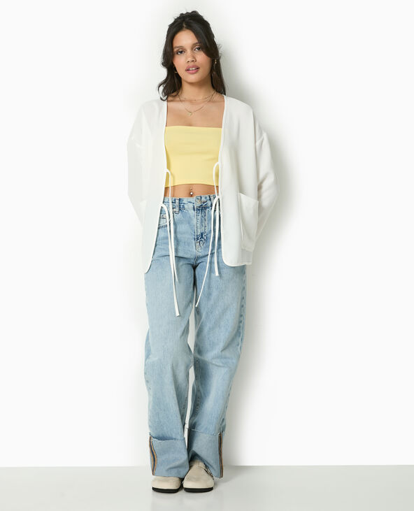 Veste légère et droite avec nouettes blanc - Pimkie