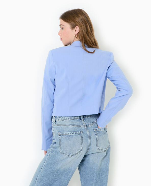 Veste courte avec boutons sous patte bleu - Pimkie
