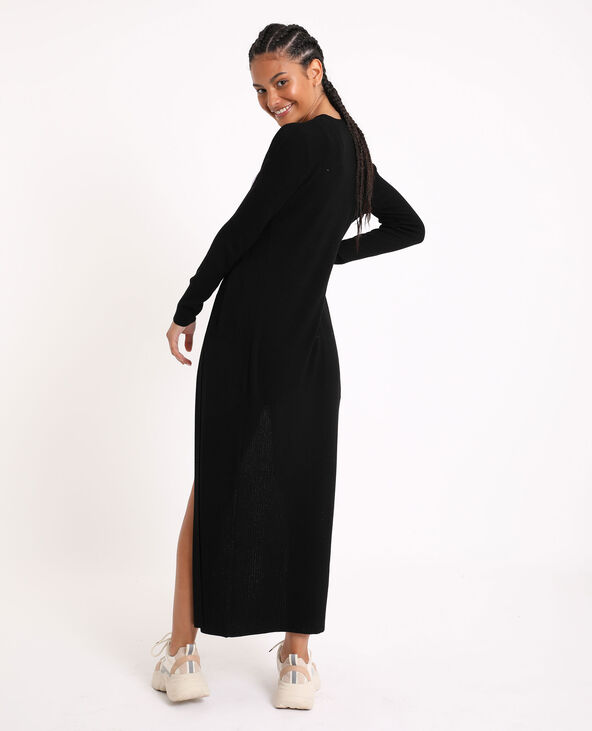 Long top gilet noir