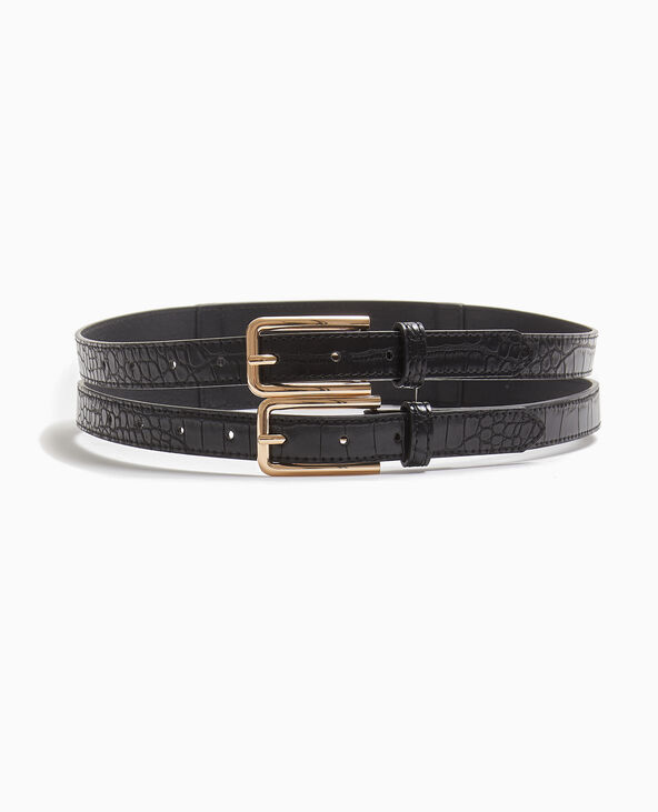 Ceinture effet croco double boucle