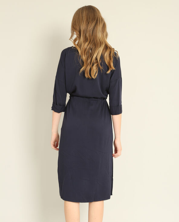 Robe ceinturée bleu marine - Pimkie