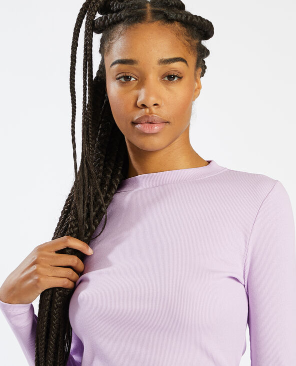Sous-pull cropped côtelé lilas - Pimkie